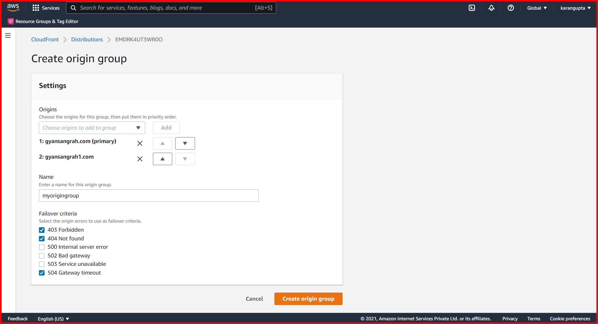 Picture showing specifying the failover criteria
